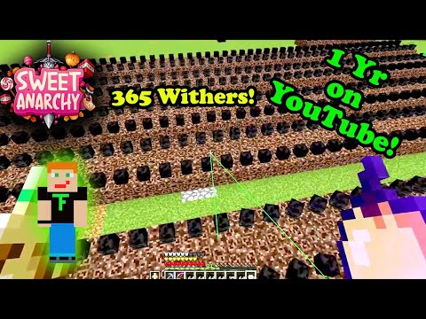 1Year on YouTube Spawning in 365 withers on a Minecraft anarchy server to celebrate!