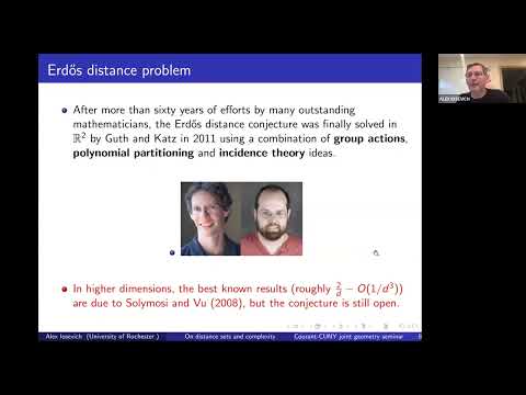 Alex Iosevich: On distance sets and complexity