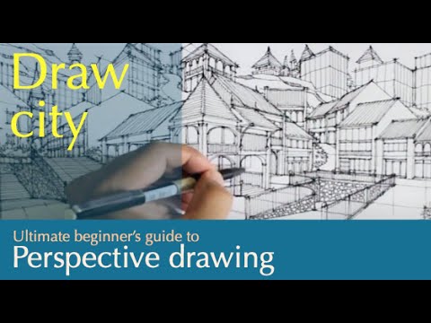 Perspective Drawing : Sketch a cityscape 14.. bird eye view in multi-point perspective. #shorts