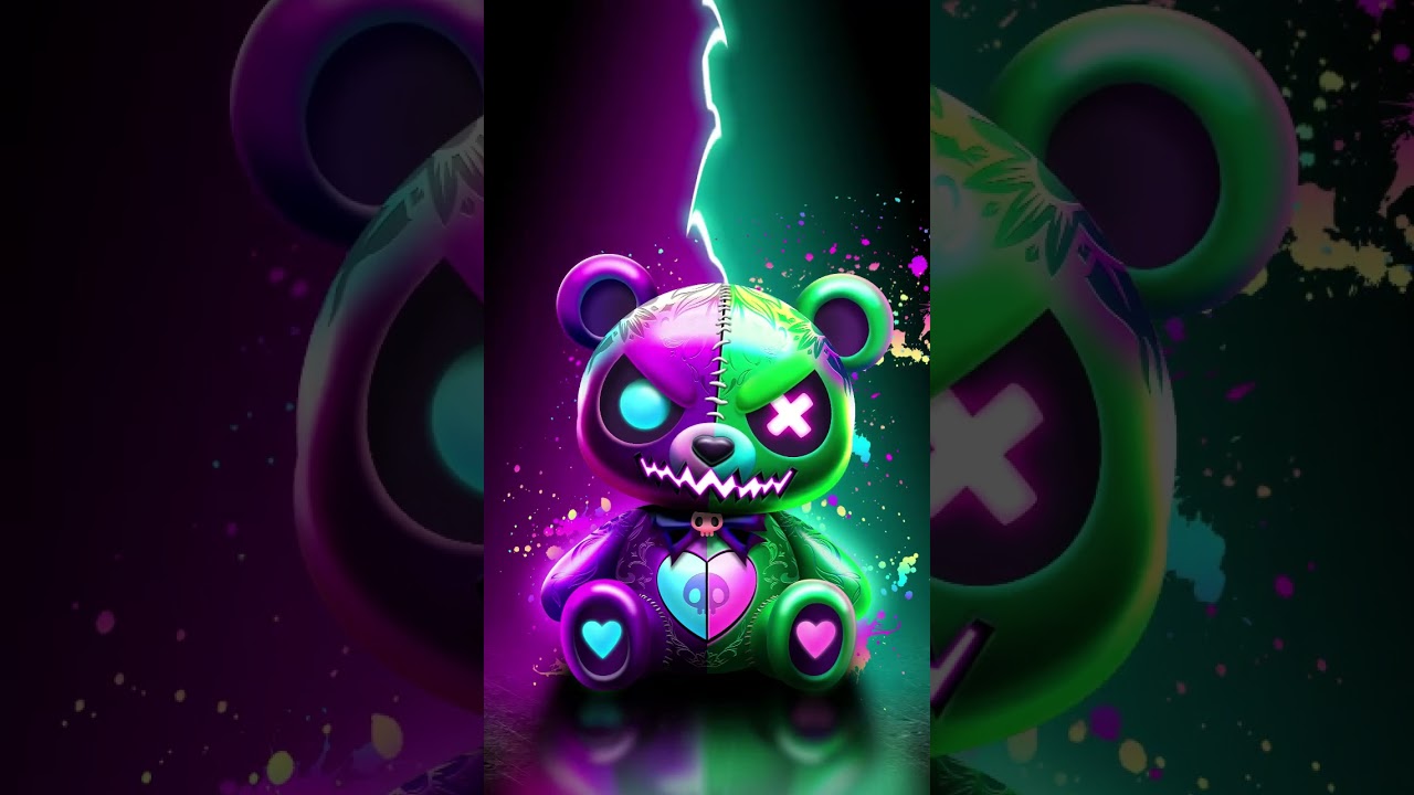 Samsung Galaxy Theme -Neon Teddy Bear ( Animated Lockscreen )