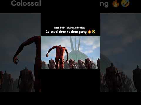 1 Colossal titan vs 1000000 colossal titan | Colossal titan vs eren #shorts #anime #badass #moments