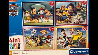 Paw Patrol Puzzle New Unboxing playing for kids 4 in 1 Clementoni 12-24 pieces