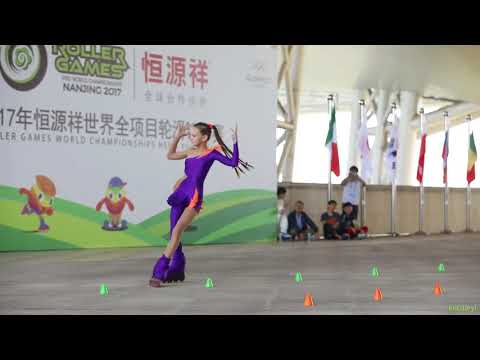 2017 Roller Games，Junior Female Classic Slalom 9th，Torokhova Elizaveta (Russia) 青女花桩 9th 丽萨 俄罗斯