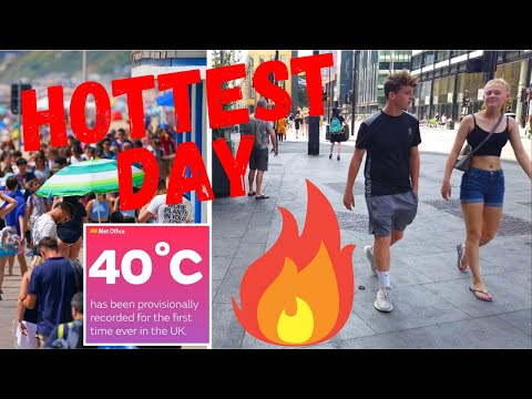 40°C Degrees Heat - HOTTEST EVER Day In The UK & London..!! 🇬🇧