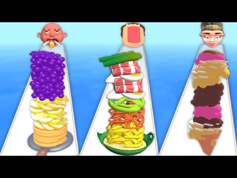 PANCAKE RUN vs NOODLE RUN vs ICE CREAM RUNNER - Gameplay All Levels New UPDATE Android 2023