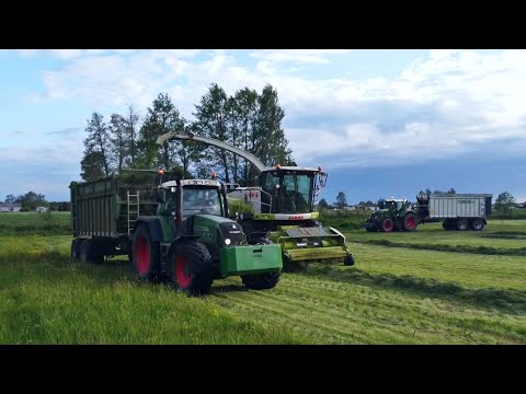 ☆ Wielki zbiór trawy w GR Siestrzewitowski ☆ Trzy zestawy! ☆ 2x Fendt & 2x Claas ☆ Engine Sound ☆