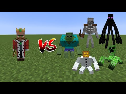 Villager King(Min's Universe) Vs Mutant Monsters - Minecraft Mob Battle