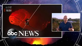 Acrobat details historic volcano high-wire walk l ABC News