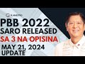 PBB 2022 SARO RELEASED MAY 21, 2024