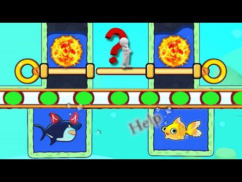 New save the fish game / New updated save  fish pull the pin mobile game / level 12076 - 12093