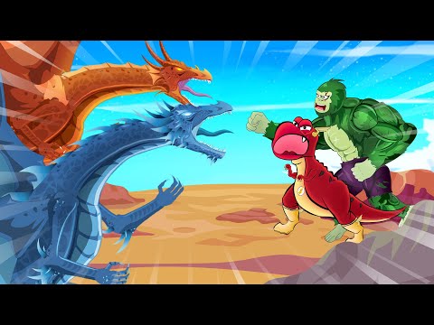 [Super Battle] The Flash T-Rex Team VS Ice & Fire Dragon Team - Who Will Stand Tall? | GTK Animation