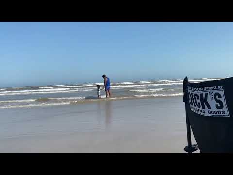 Baby Adhvika Jalari || Playing with Waves  at Padre Island Corpus Christi texas