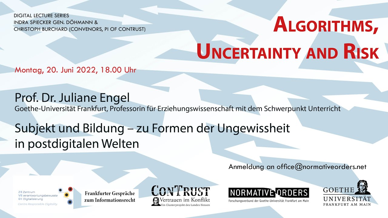 Subjekt und Bildung - zu Formen der Ungewissheit in postdigitalen Welten