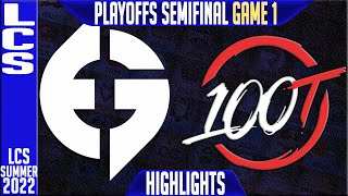 EG vs 100 Highlights Game 1 | LCS Playoffs Semi-final Summer 2022 | Evil Geniuses vs 100 Thieves G1