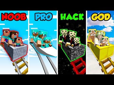 Minecraft NOOB vs. PRO vs. HACKER vs. GOD: FAMILY ROLLERCOASTER  in Minecraft! (Animation)