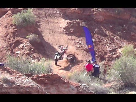 Kelly McGarry 72 foot Canyon Gap Backflip Crash - Red Bull Rampage 2014
