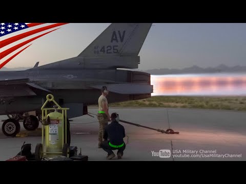 F-15 & F-16 Full Afterburner Test on the Ground (Afterburner Run)