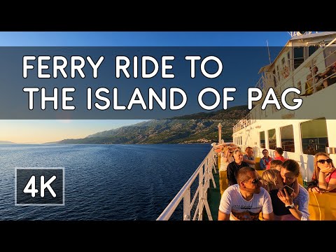 Ferry Ride to Island of Pag, Croatia - Port of Prizna to Port of Žigljen - 4K UHD Virtual Travel