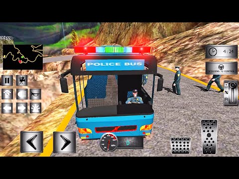 Off Road Police Bus Driving - Transport Cops with Protocol in Extreme Weather Conditions - GamePlay