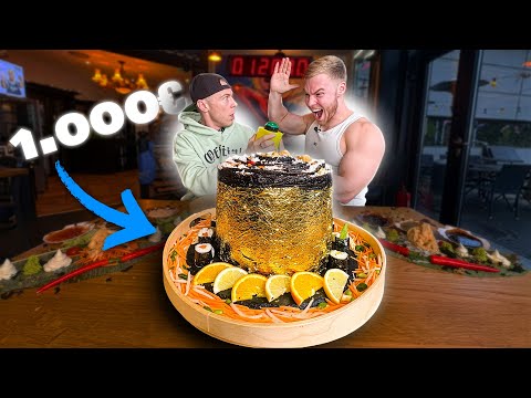 Gigantic 10KG SUSHI CHALLENGE with @TheGeneticOne! | €1000 reward for Inci's chef?
