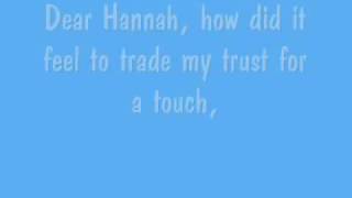 Dear Hannah - Metro Station - With Lyrics