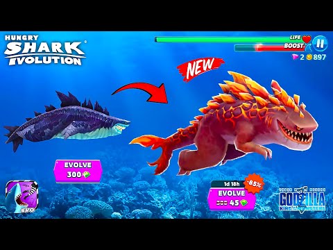 SHARKJIRA SHARK EVOLVED TO MAGMAJIRA SHARK - GAMEPLAY - UNLOCKED ALL HUNGRY SHARK EVOLUTION