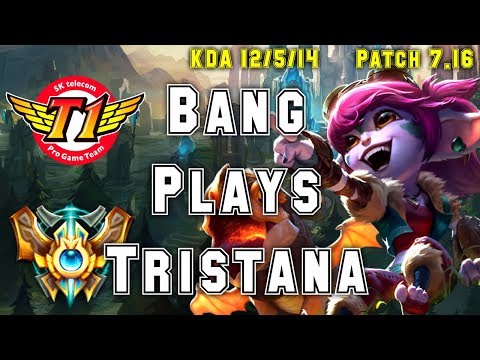 BANG 1vs9! SKT T1 Bang Plays TRISTANA vs EZREAL Adc - S7 Ranked | Patch 7.16