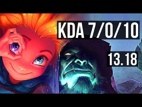 ZOE vs YORICK (MID) | 7/0/10, 69% winrate, Godlike | KR Master | 13.18