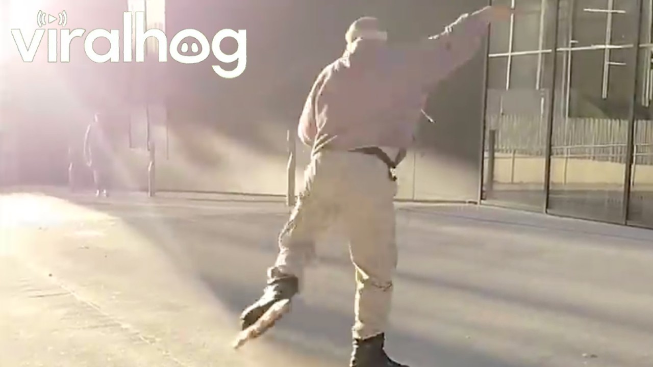 Skater Shows Off Smooth Dance Moves in Sunlight || ViralHog