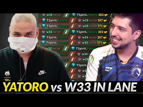 YATORO vs W33 in LANE - Both players are try hard to win