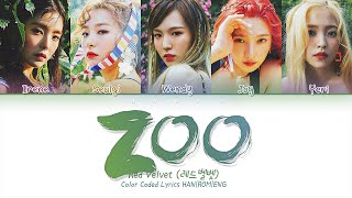 Red Velvet (레드벨벳)  - &#39;Zoo&#39; Lyrics [Color Coded HAN|ROM|ENG]