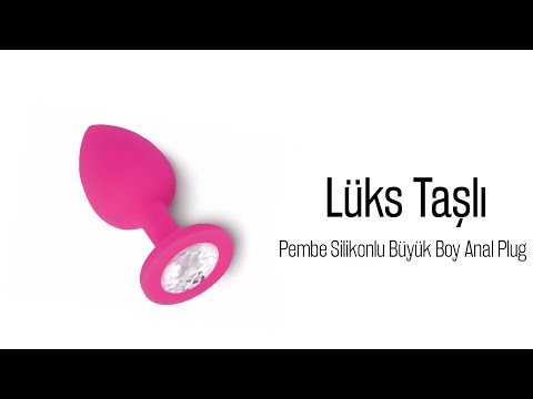 Özel Pembe Silikonlu Lüks Taşlı Büyük Boy Anal Plug