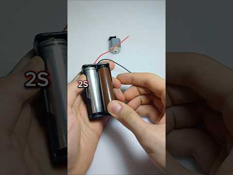 DC Motor Speed Test with 1S, 2S & 3S! #diy #inventions #dcmotor #lithiumbattery #shorts #shortvideo