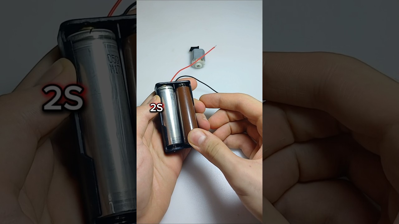DC Motor Speed Test with 1S, 2S & 3S! #diy #inventions #dcmotor #lithiumbattery #shorts #shortvideo