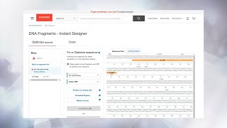 GeneArt Services Dashboard - Strings DNA fragments