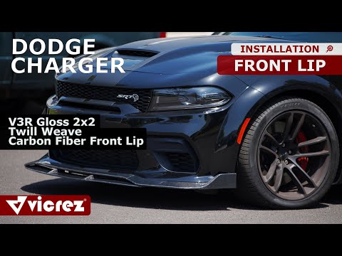 Carbon Fiber front lip Installation on Dodge Charger Hellcat SRT Widebody 2022