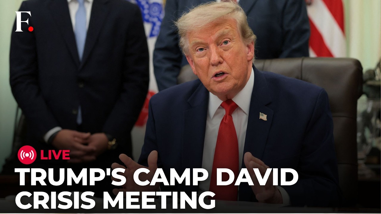 Trump LIVE: US President Donald Trump Meets Cabinet at Camp David as Iran War Drives Oil Prices