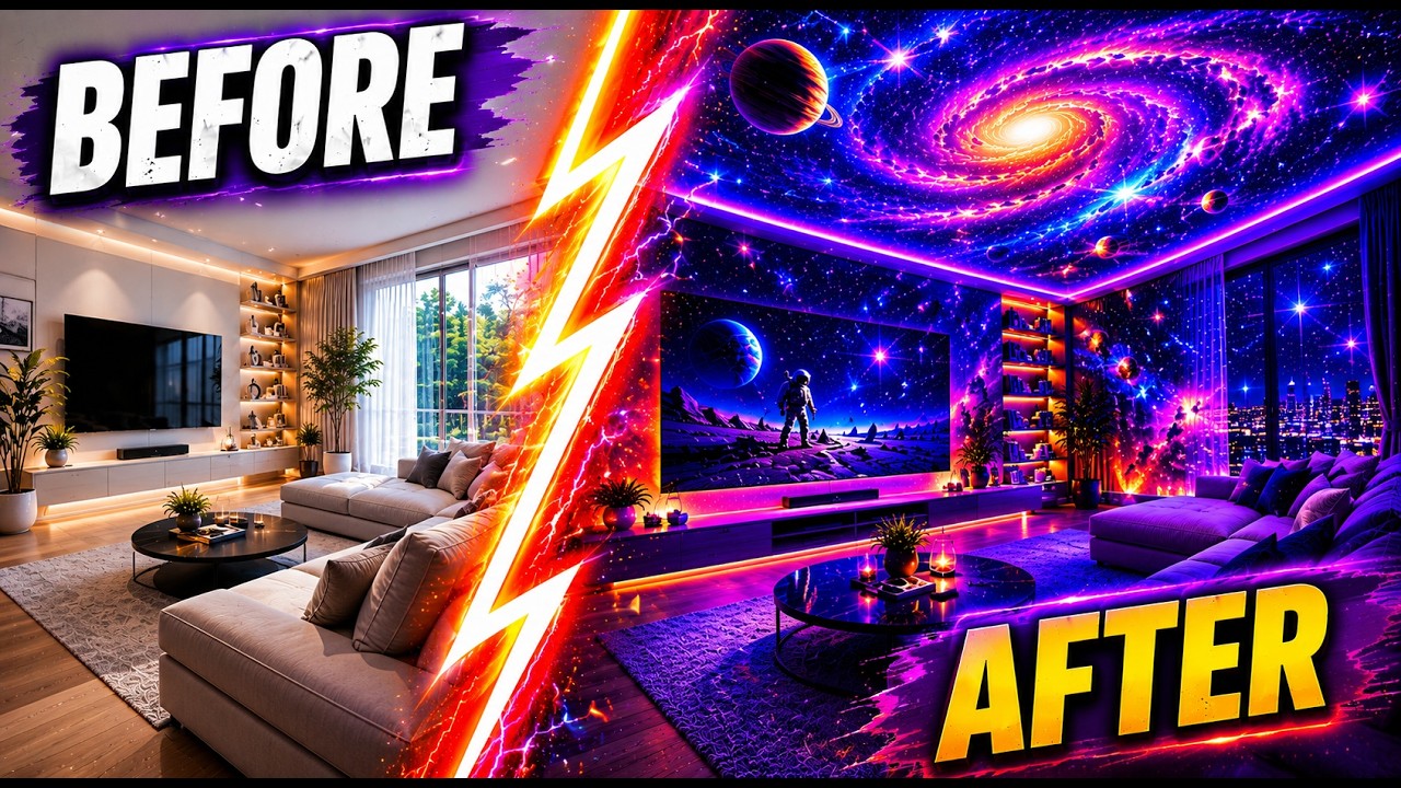Galaxy projector room transformation