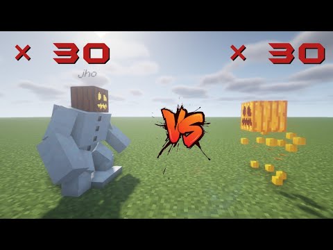 30  BLAZING  SNOWMAN  VS.  30  MUTANT  SNOW  GOLEMS  IN  MINECRAFT  #minecraft  #mc  #versus