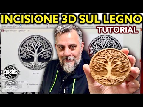 Bassorilievo laser su tagliere e sottobicchiere in legno di faggio Incisione 3D Co2 Aeon Mira 5S 60W