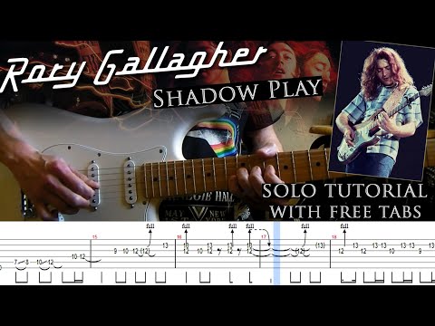 Rory Gallagher - Shadow Play guitar solo lesson (with tablatures and backing tracks)