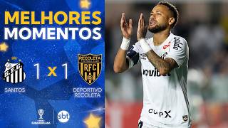 ANIVERSÁRIO AMARGO! Santos 1 x 1 Dep. Recoleta - Melhores momentos | Sulamericana 2026