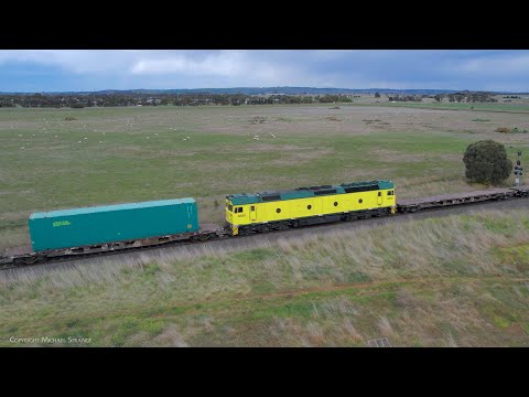 3MP1 Aurizon TGE Container Train With Partially Repainted G535 Mid Train (29/8/2023) - PoathTV