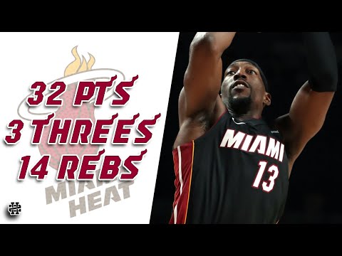 Bam Adebayo 32 pts 3 threes 14 rebs vs Wizards 24/25 season