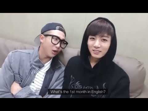 1 minute English class with Mr. Namjoon & Jungkook (when jk don't know name of the english month)