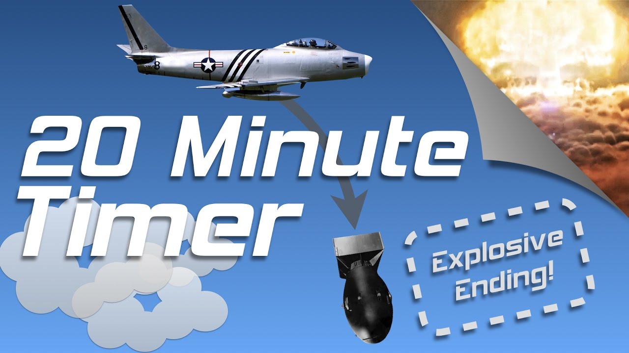 20 min exploding countdown timer with Jet Plane