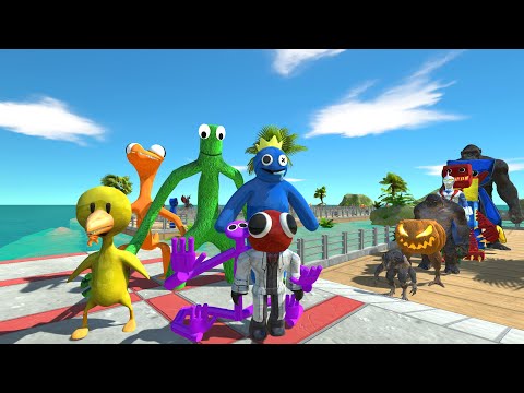 ALL Rainbow Friends Fight King Kong OASIS DEATH RUN - Animal Revolt Battle Simulator