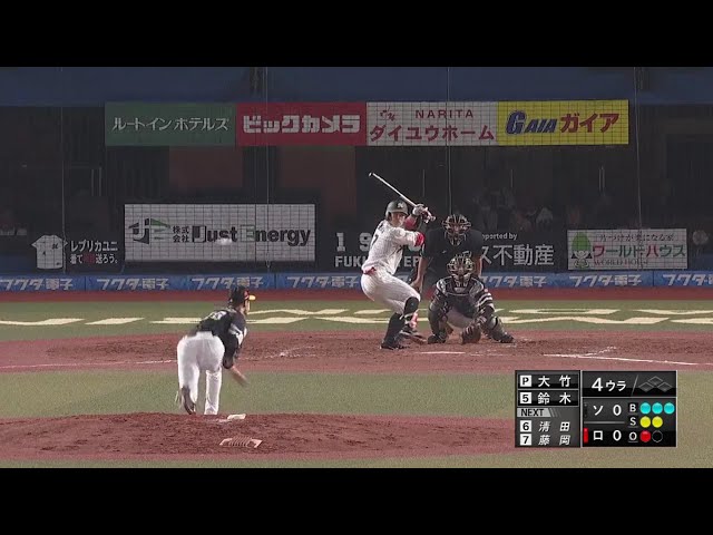 【4回裏】ここ5試合で4本目!! マリーンズ・鈴木の先制ホームラン!! 2018/9/6 M-H