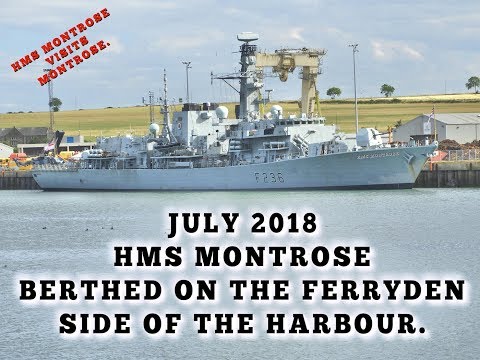 4K. JULY 2018. HMS MONTROSE + PRINCE HARRY??  VISITS THE TOWN OF MONTROSE. ANGUS. SCOTLAND.
