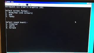 Hero Quest soundblaster AWE32 Roland general midi emulation in game music. Pentium II DOS PC